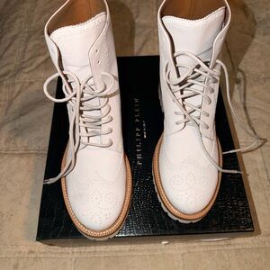Philipp Plein men’s white -Up Boots 41/8